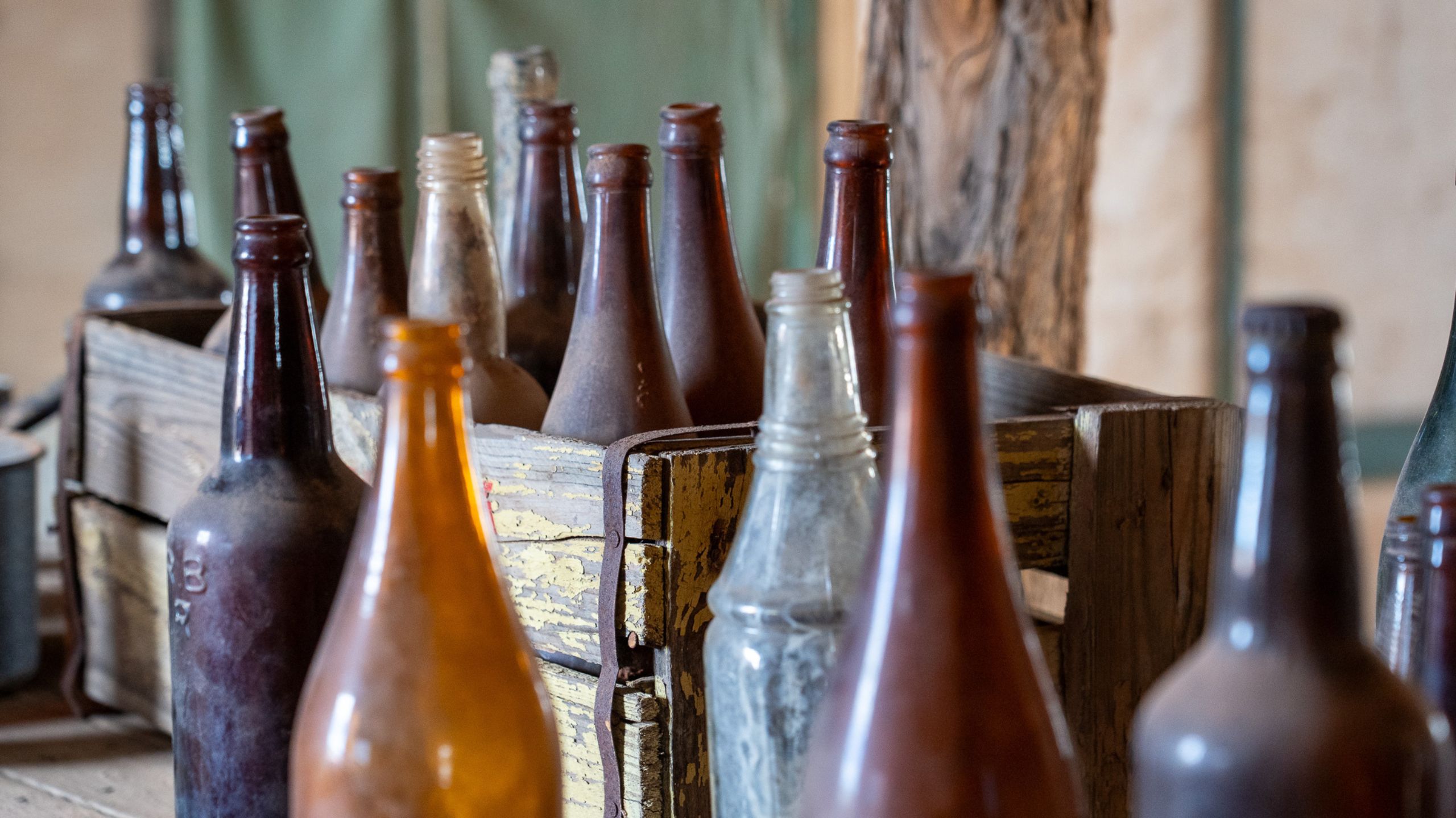 Old glass bottles from the sly grog shop in Gwalia, Western Australia
