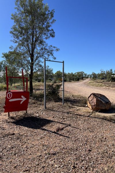 Signage for the Red Car Door Tour Lightning Ridge NSW.